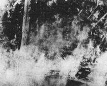 Cologne on fire from above