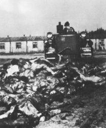 Hundreds of bodies lie in a heap