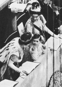 The young Prince Charles with his grandmother, Queen Elizabeth the Queen Mother