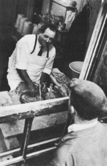 Dimbleby at a potter's wheel